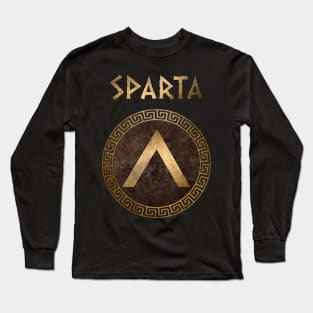 Sparta Ancient Spartan Shield Lambda Symbol Long Sleeve T-Shirt